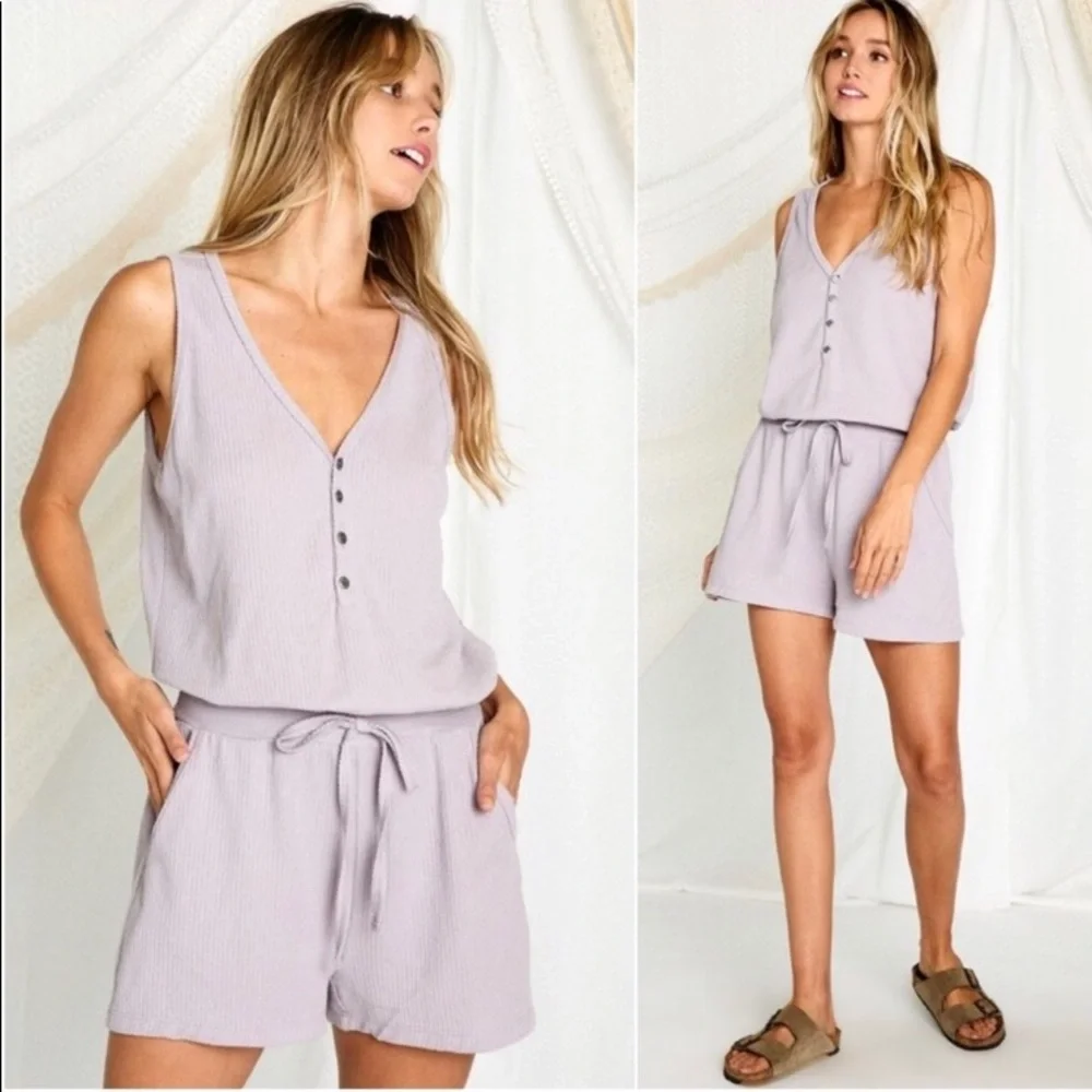 LAST ONE: Dusty lavender comfortable causal women’s summer romper - Picture 2 of 3